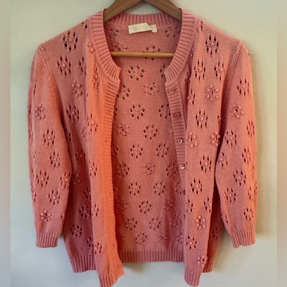 VALENTINO Made in Italy Knit Cardigan 🌸
Size: L
Color: Soft Pink - Picture 9 of 10